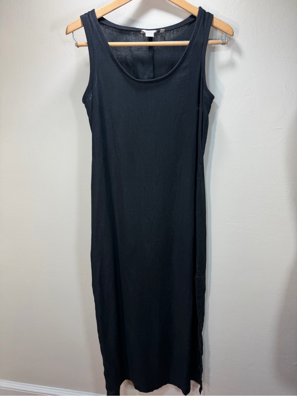 J. Crew Black Sleeveless Scoop-Neck Maxi Dress